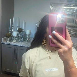 Cheetah Leather Suede Earrings!